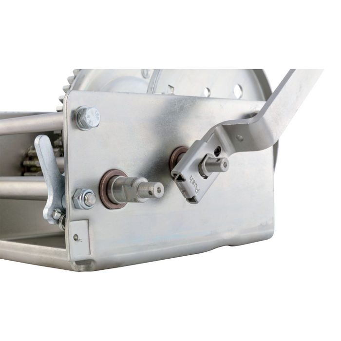 CURT Hand-Crank 2-Speed Winch, 3,800 lbs, 15.8:1 Low Gear Ratio, 9.6" Handle Model 29538
