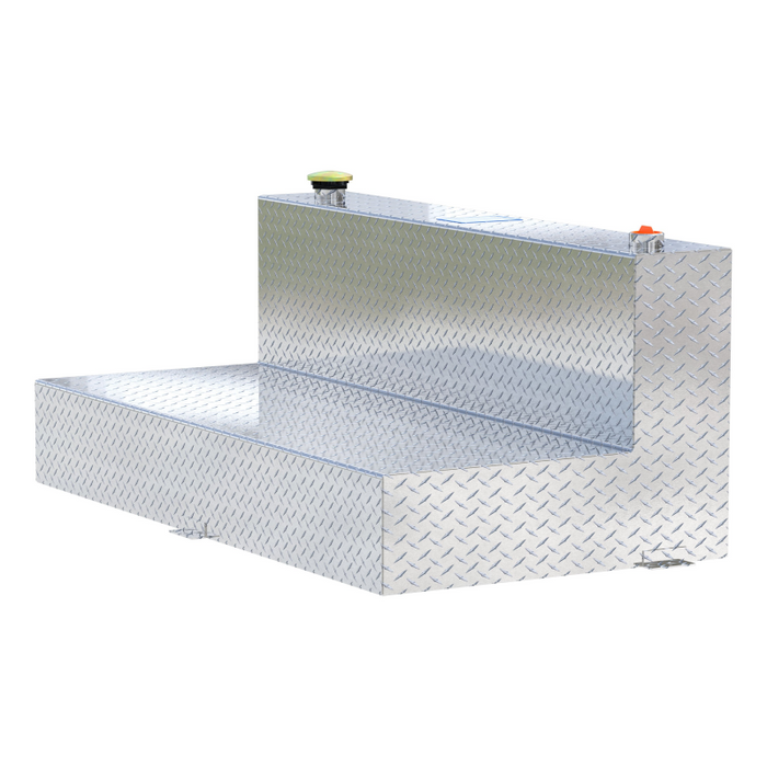 UWS Bright Aluminum 100-Gallon L-Shaped Aluminum Transfer Tank Model TT-100-L-T-P