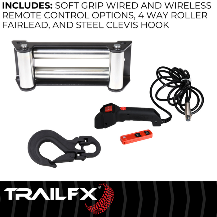 TrailFX REFLEX 2.0 Winch 9500LB Steel Cable Model WR295B