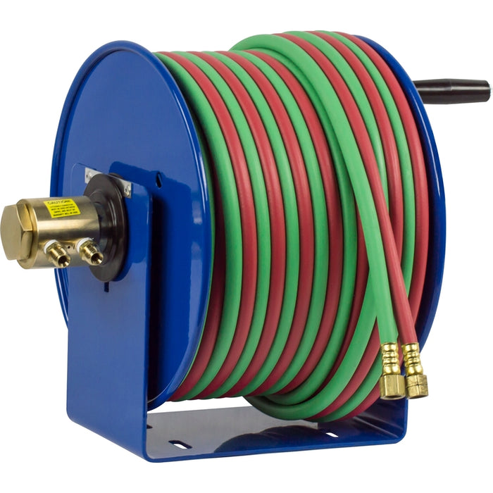 Coxreels 100W Series Welding Hand Crank Hose Reel 1/4 in. x 50 ft. T-Grade 200 PSI - Hose Included Model 112WT-1-50