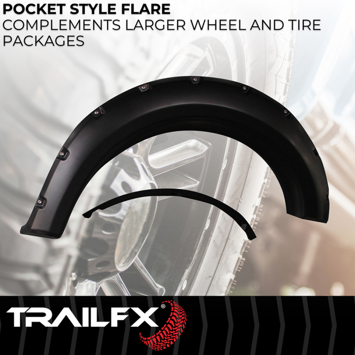 TrailFX Fender Flare Pocket Style Flare Smooth Set Of 4 Model TFF3002S