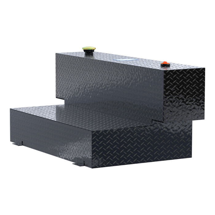 UWS Gloss Black Hammerhead-Style 100-Gallon Aluminum L-Shape Transfer Tank Model TT-100HH-B