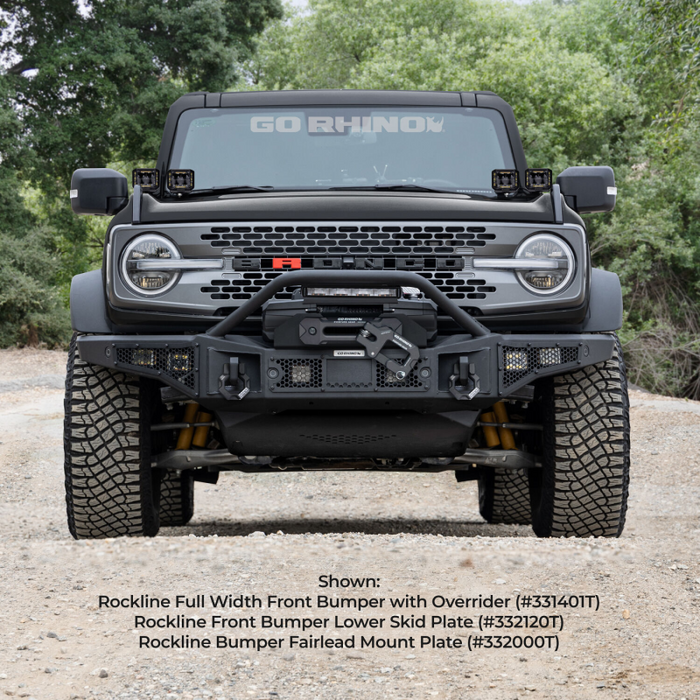 Go Rhino Rockline Bumper Fairlead Mount Plate For Jeep & Bronco Model 332000T
