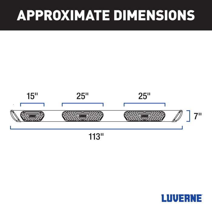 Luverne Regal 7 Polished Stainless 114" Oval W2W Steps Select Silverado Sierra HD Model 477114-401449