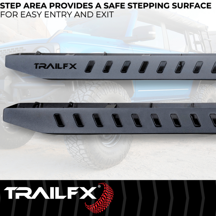TrailFX Overland Running Boards Black Steel Model ORB002