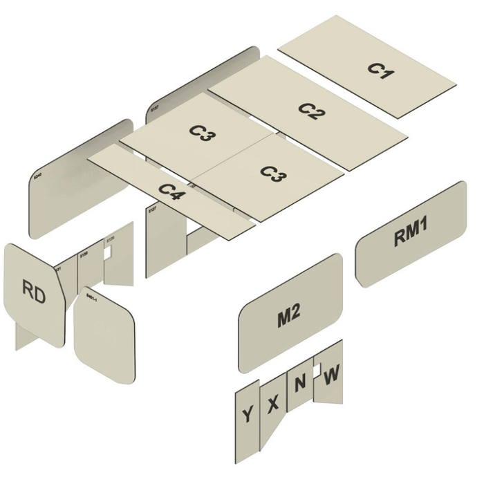 AutoPly Interior Insulation Kit for Ford Transit Low Roof 130" Wheelbase - R4 (1") Model 5000VS-1