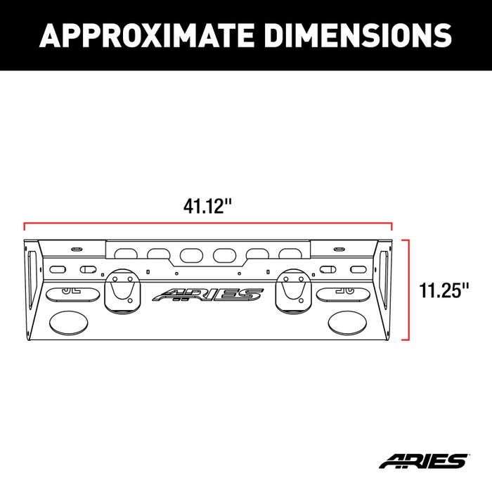 ARIES TrailChaser Jeep Wrangler JL, Gladiator Aluminum Front Bumper Center Section Model 2081004