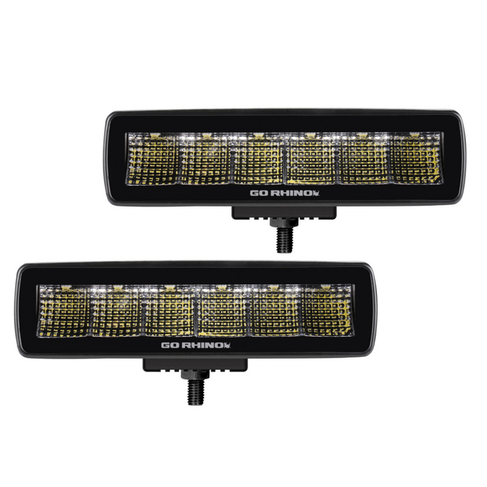 Go Rhino Blackout Series SIXLINE 6-LED Flood Lights Without Amber Model 750300621FBS
