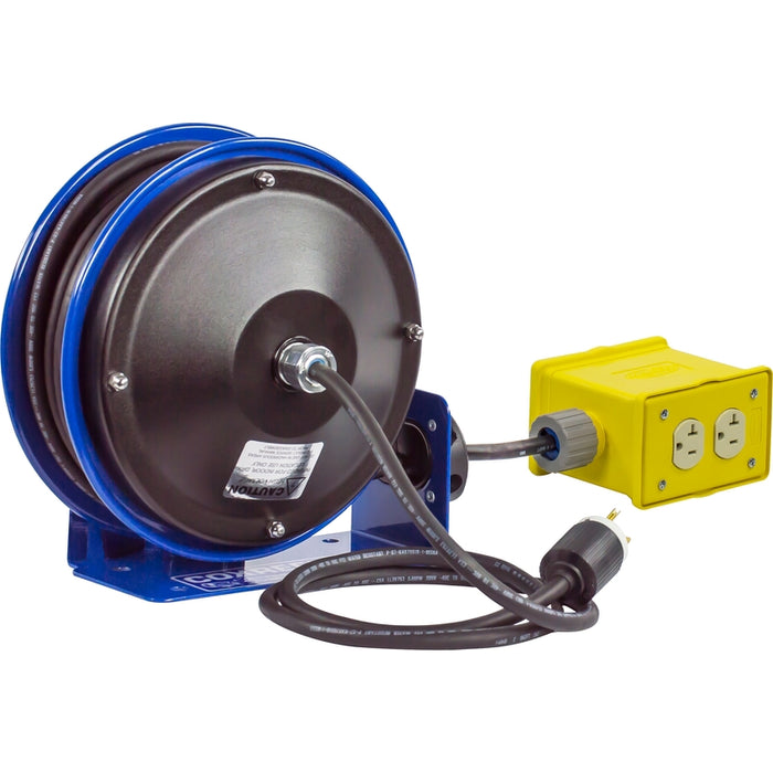 Coxreels PC10 Series Compact Spring Driven Cord Reel Quad Receptacle 12 GA x 30 ft. - Cord Included Model PC10-3012-B