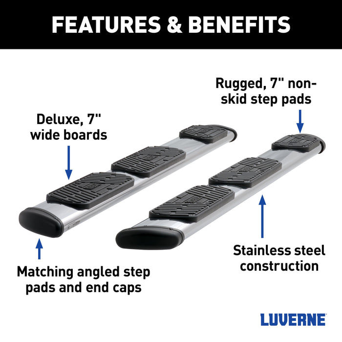 Luverne Regal 7 Polished Stainless 125" Oval W2W Steps, Select Ford F-250, F-350, F-450 Model 477125-401733
