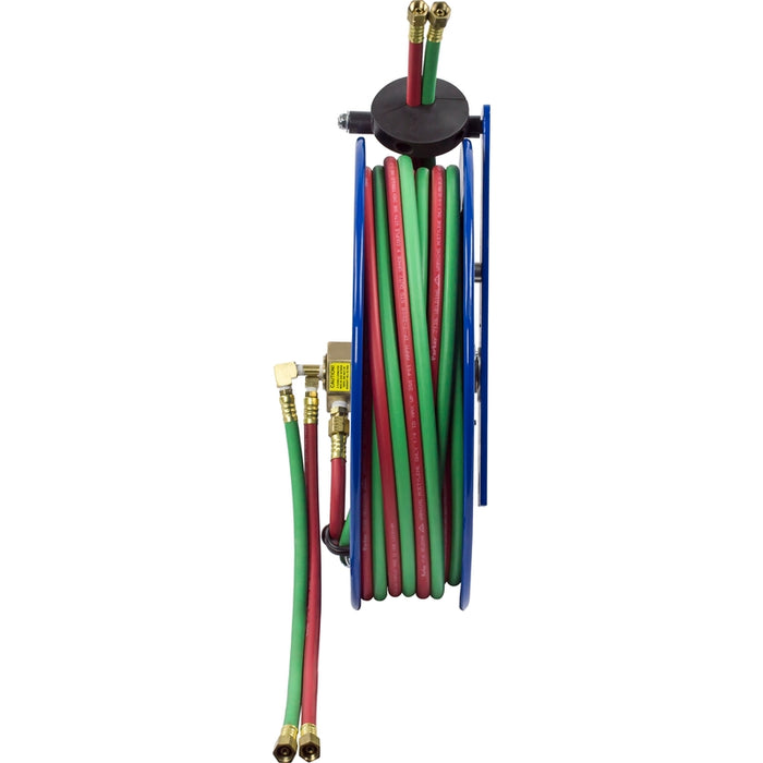 Coxreels SW Series Right Side Mount Spring Driven Welding Hose Reel 1/4 in. x 75 ft. - Hose Included 200 PSI Oxy-Acetylene Right Mount Model SR19W-175
