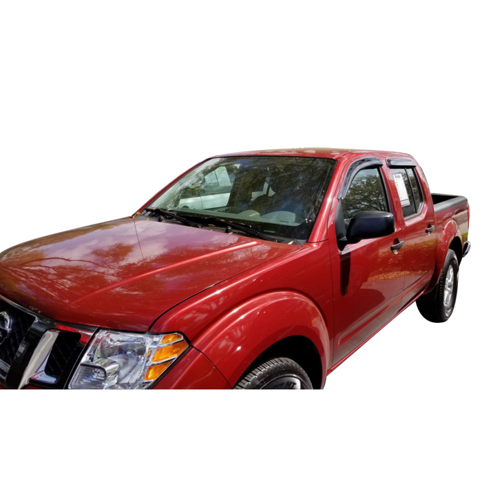 TrailFX Low Profile Side Window Deflector Tape-On Smoke Acrylic Set of 4 Model 4407H