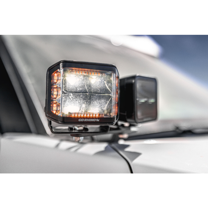 Go Rhino Blackout Series SIDELINE 4x3 LED Cube Spot Lights, W/Amber LED's Model 750700322SCS
