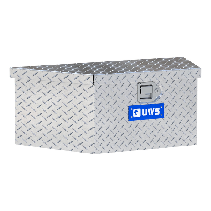 UWS Bright Aluminum 34" Trailer Tongue Box with Low Profile Model TBV-34-LP