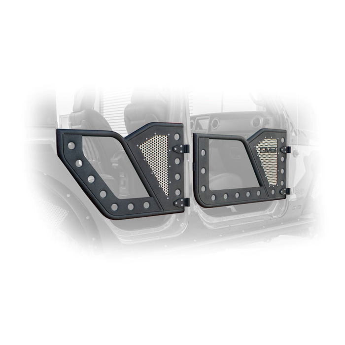DV8 Offroad 2018-2025 Jeep Wrangler JLU Gladiator JT 4-Door Rear Rock Doors Model RDJL-01R