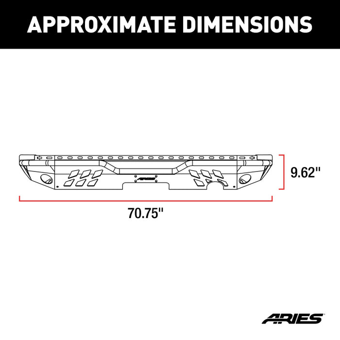 ARIES TrailChaser Jeep Wrangler JK Aluminum Rear Bumper Model 2082036