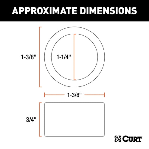 CURT Trailer Hitch Ball Hole Reducer Bushing, Reduces 1-3/8-Inch Diameter to 1-1/4-Inch Stem Model 21300