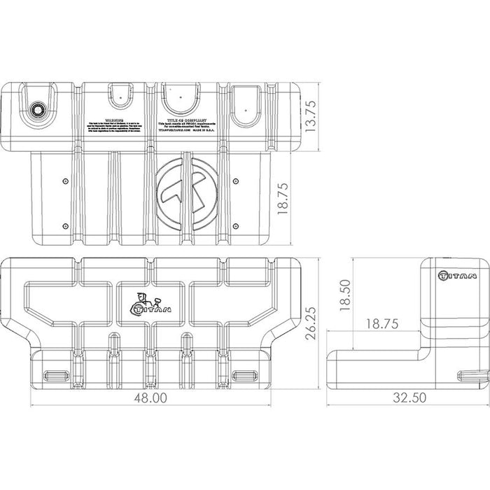 Titan Fuel Tanks 90 Gallon Extra Heavy Duty Cross-Linked Polyethylene Fuel Tank Model 5015090