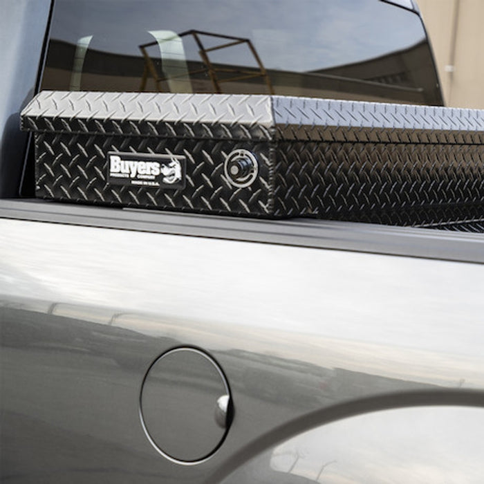 Buyers Products 23x20x71 Inch Gloss Black Diamond Tread Aluminum Crossover Truck Box Model 1729440