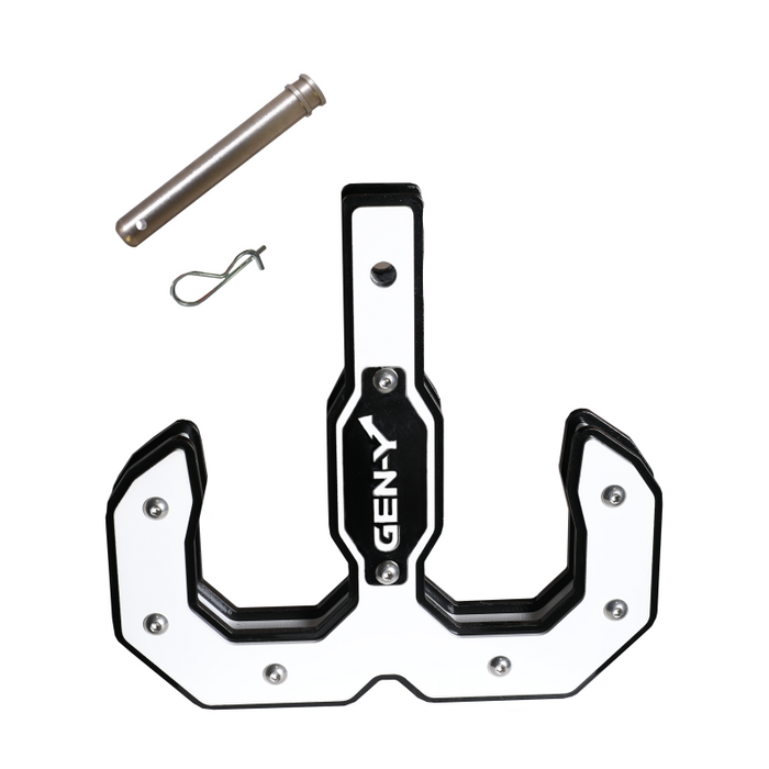 GEN-Y Hulk 2.0 16K Tow Hook 2" Shank Black/White with GH-099 Pin & GH-011 Clip Model GH-0070-W