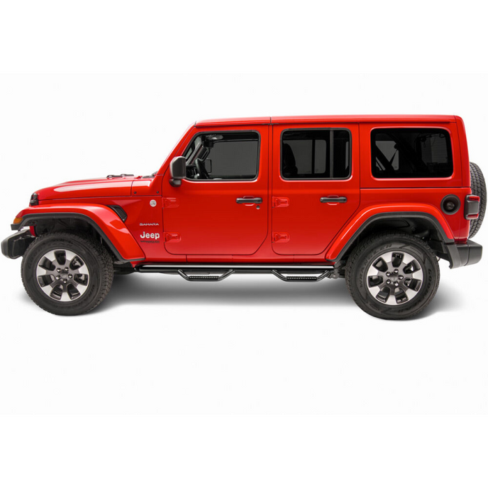 N-Fab Wheel To Wheel Side Steps Gloss Black Steel Model J1866-GB