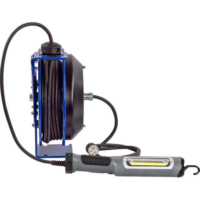Coxreels PC Series Spring Driven Cord Reel 16 AWG x 50 ft. SJTO Cord 25A 600V Compact LED Light - Cord Included Model PC13-5016-M