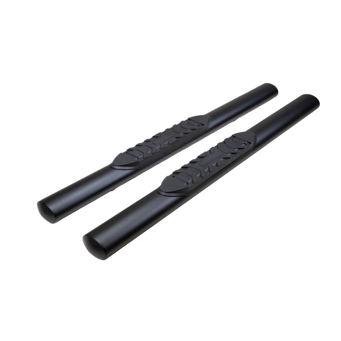 TrailFX 4" Oval Straight Step Nerf Bars W/ Step Pads Matte Black Steel Model A1557T