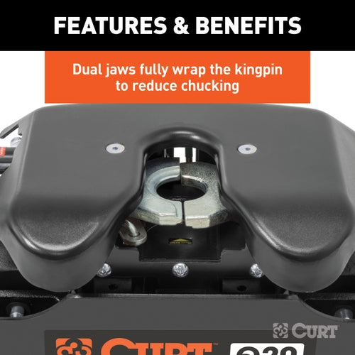 CURT Q20 5th Wheel Hitch, 20,000 lbs, Select Nissan Titan XD, 8-Foot Bed Puck System Model 16075