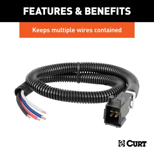CURT 1/2-Inch Black Plastic Automotive Trailer Wire Protection Sleeve Wrap (1-Foot Increments) Model 59826