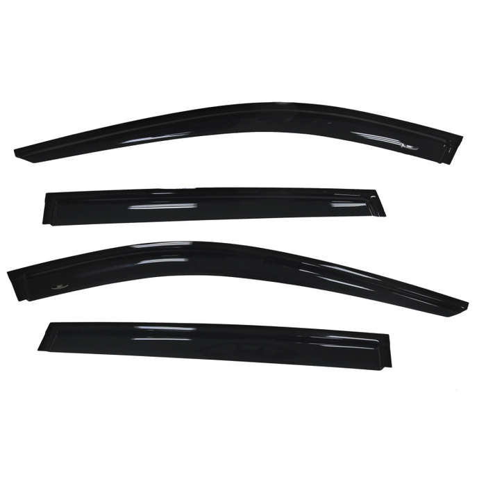 TrailFX Low Profile Side Window Deflector Tape-On Smoke Acrylic Set of 4 Model 4827H