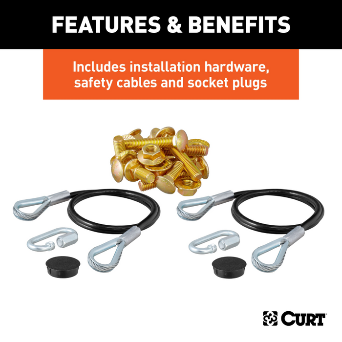 CURT Tow Bar Base Plate, Select Ford Bronco w/ Modular or Standard D-Ring Bumper Model 70143