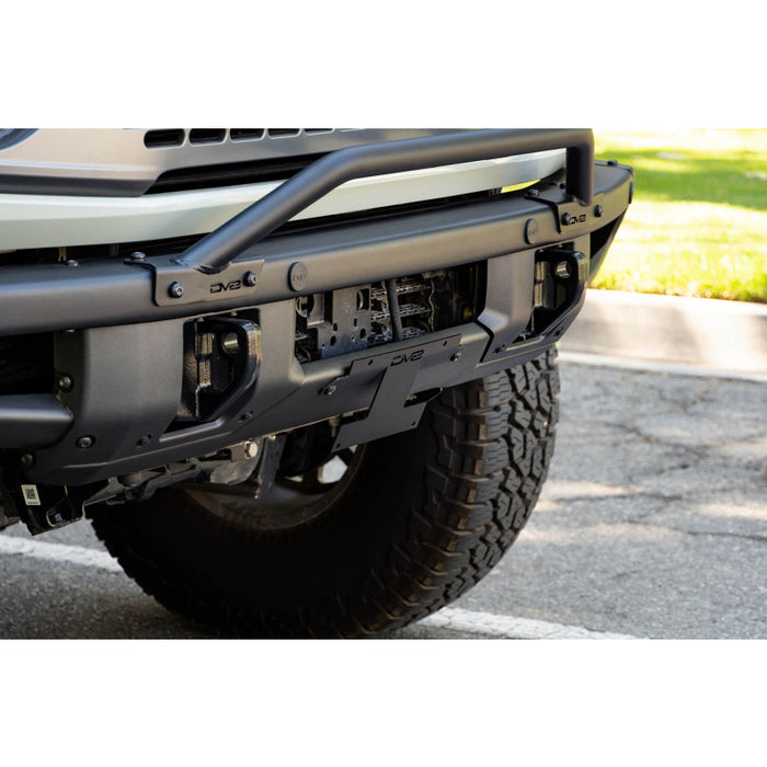DV8 Offroad 2021-2025 Ford Bronco Factory Front Bumper License Relocation Bracket Model LPBR-01