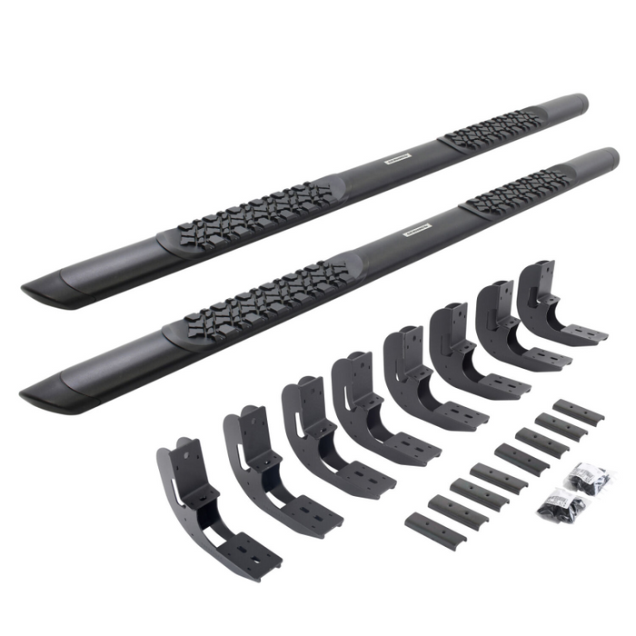 Go Rhino V-Series V3 Aluminum Step Nerf Bars and Mounting Brackets Kit Textured Black Model V3415880T