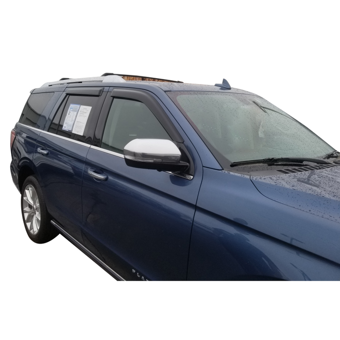 TrailFX Low Profile Side Window Deflector Tape-On Smoke Acrylic Set of 4 Model 4812H