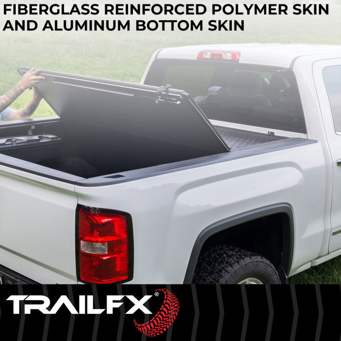 TrailFX Hard Bi-Fold Tonneau Cover Low Profile Black Plastic Model TFX1534