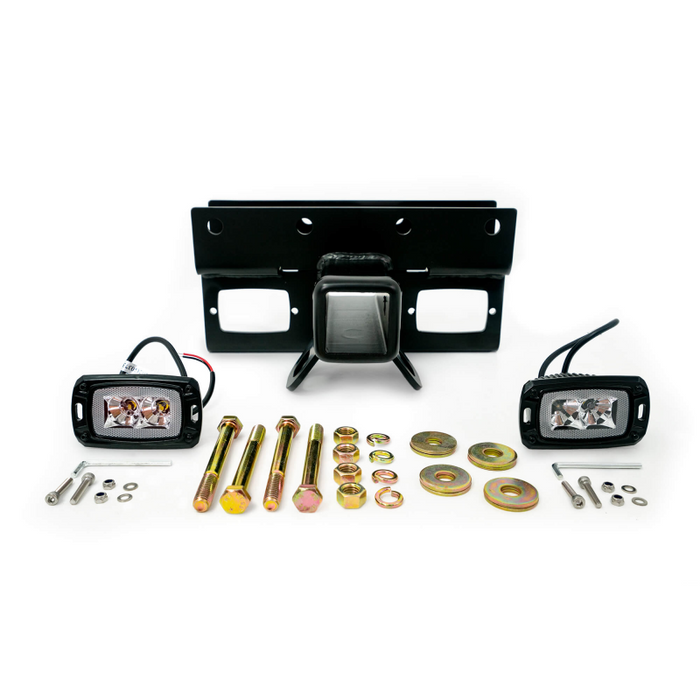 DV8 Offroad 2007-2025 Jeep Wrangler JK JKU JL JLU 2 and 4-Door Bolt-on Hitch with Lights Model AHJP-01