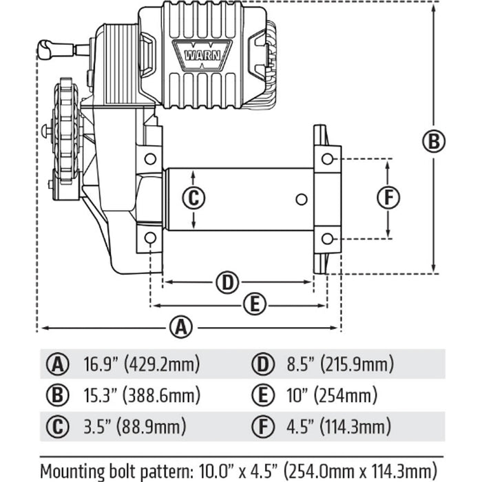 Warn M8274-S 10,000lb Winch - Synthetic Model 106175