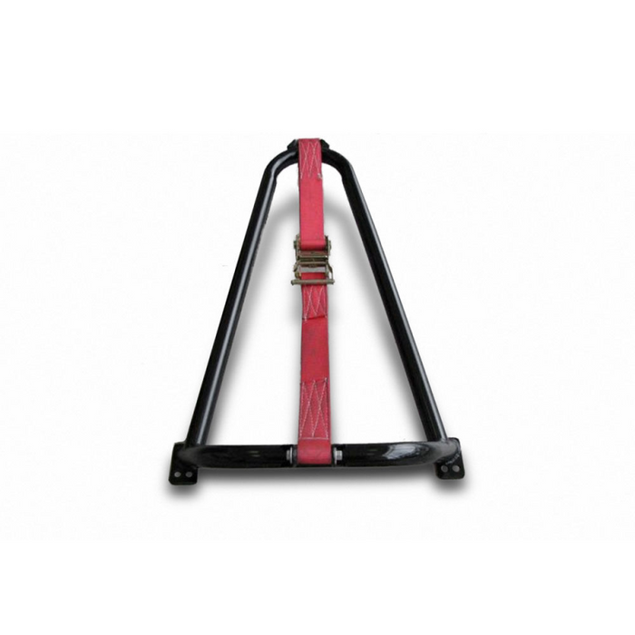 N-Fab Gloss Black Bed Mounted Tire Carrier w/ Red Strap Model BM1TCRD
