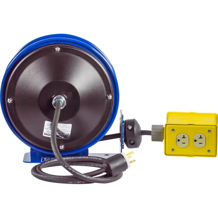 Coxreels PC10 Series Compact Spring Driven Cord Reel Quad Receptacle 12 GA x 30 ft. - Cord Included Model PC10-3012-B