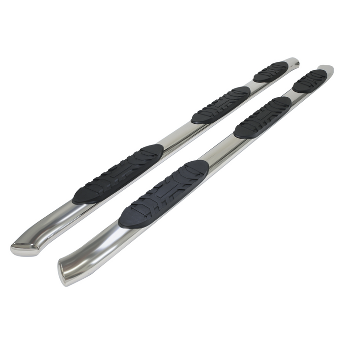 TrailFX 5" Oval Straight Step Nerf Bars W/ Step Pads Polished Stainless Steel Model A7060S