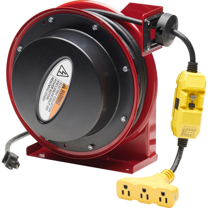 ReelCraft Series L 4000  12/3 45 ft. Premium Duty Triple Outlet w/ GFCI Power Cord Reel Model L45451239G