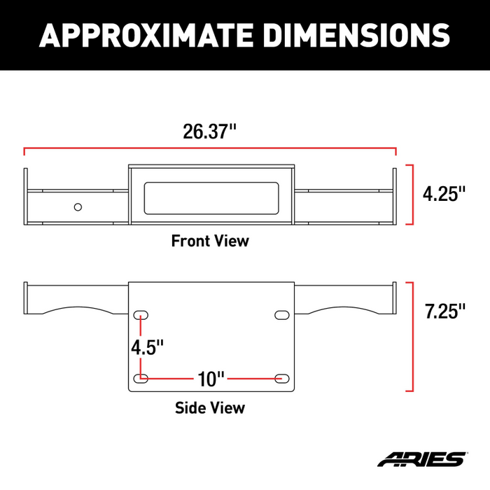 ARIES TrailChaser Bumper Jeep JK Winch Reinforcement Bracket Model 2072101