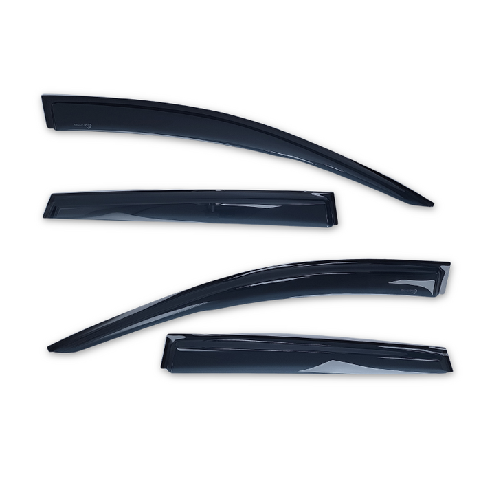 TrailFX Low Profile Side Window Deflector Fits Front And Rear Tape-On Smoke Acrylic Set Of 4 Model 4269H