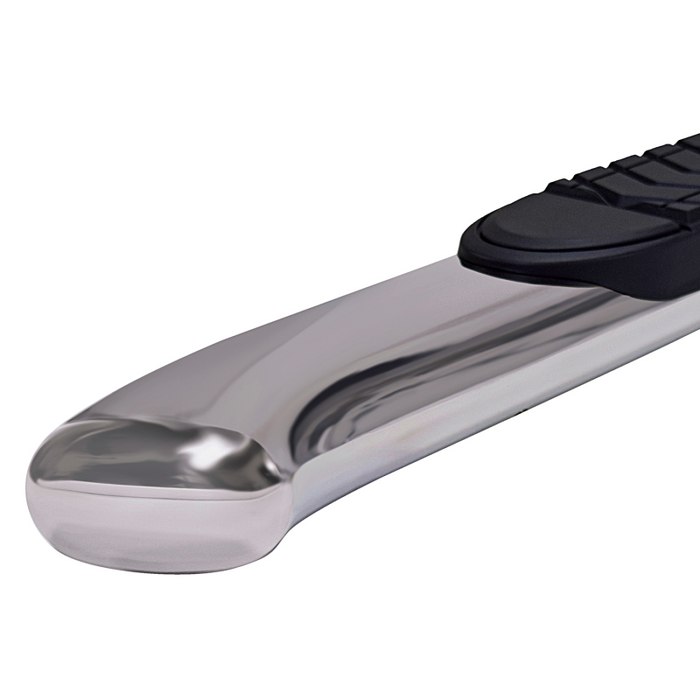 TrailFX 5" Oval Bent Step Nerf Bars W/ Step Pads Polished Stainless Steel Model A7092S