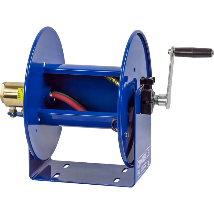 Coxreels 100W Series Welding Hand Crank Hose Reel 1/4 in. x 100 ft. Oxy-Acetylene 200 PSI - Hose Included Model 112WL-1-100