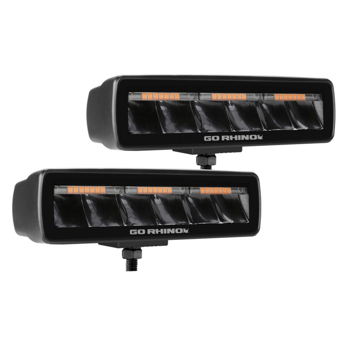 Go Rhino Blackout Series SIXLINE  Spot Lights w/Amber LEDs Model 750600622SBS
