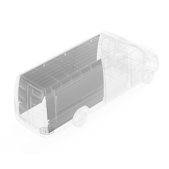 LEGEND EconoLite Wall Liner ONLY - Dual Side Doors Mercedes Sprinter 170" Extended Wheelbase Cargo Van High Roof - Textured Grey Model 05M04-20.2