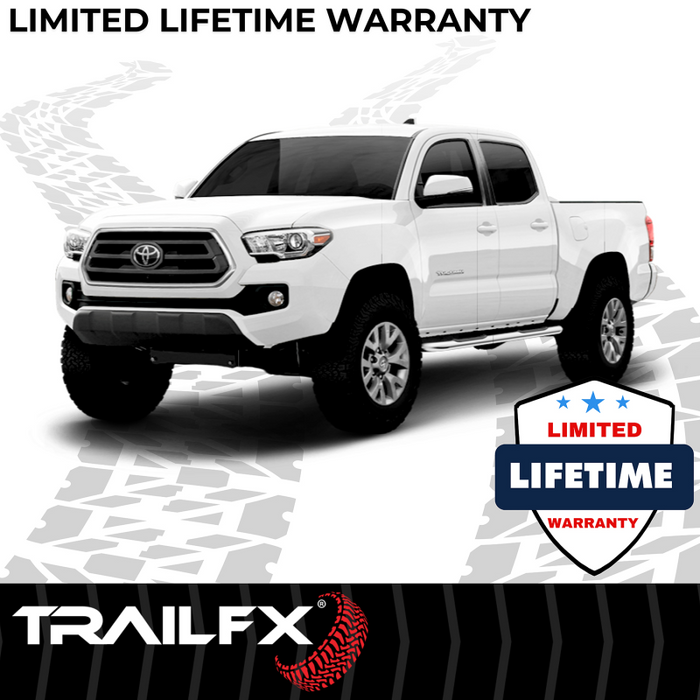 TrailFX 3" Round Bent Step Nerf Bars W/ Step Pads Polished Stainless Steel Model A0068S