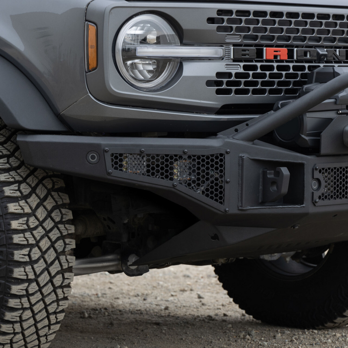 Go Rhino Rockline Winch-Ready Front Full Width Bumper With Overrider For Ford Bronco Model 331401T