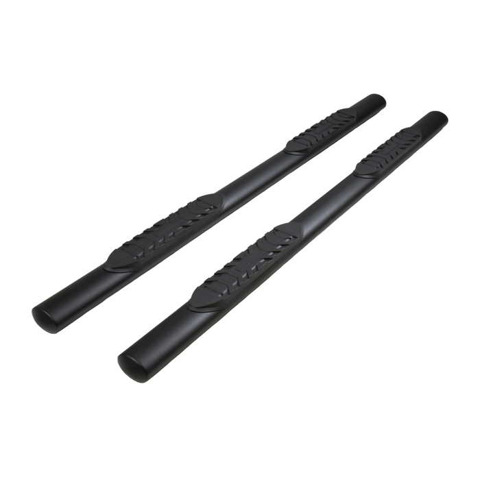 TrailFX 4" Oval Straight Step Nerf Bars W/ Step Pads Matte Black Steel Model A1558T
